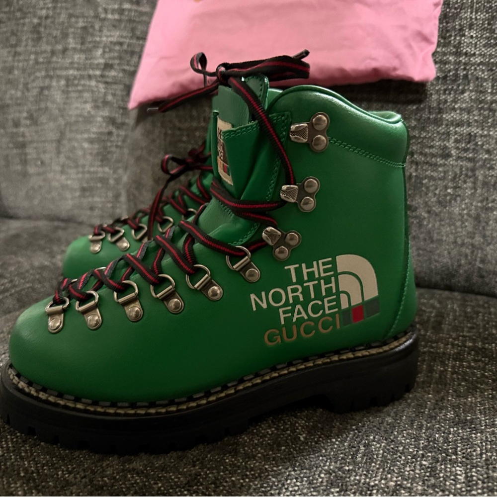 Gucci X The North Face Green Ankle Boots - Picture 6 of 11